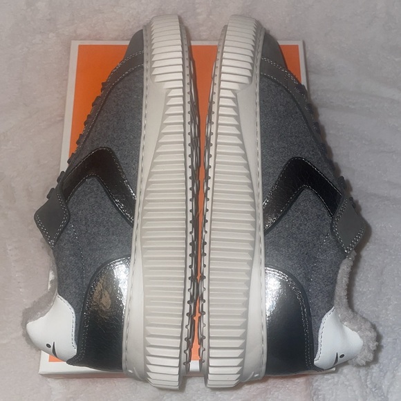 NWT VOILE BLANCHE LIPARI Charcoal Grey Fur Suede and Felt Sneakers - Picture 14 of 16